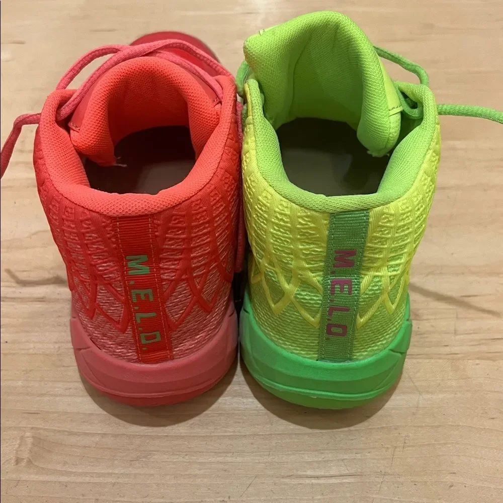 Vibrant Kids Sneakers - Green and Red